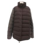 デュベティカ DUVETICA ダウンジャケット 袖ウール切替 ミドル丈 48 茶 ブラウン グレー /UO レディース