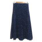 ショッピングマリメッコ マリメッコ marimekko MYY UNIKKO ウニッコ柄 アコーディオンプリーツ スカート ロング イージーウエスト S 青系 /UO レディース