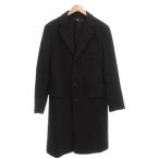 ユニクロ UNIQLO ＋J 20AW ウールブレンドチェスターコート L ヘリンボーン ロング 黒 ブラック /AE メンズ