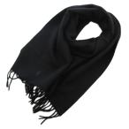 ポロ バイ ラルフローレン Polo by Ralph Lauren カシミアマフラー フリンジ ポニー刺繍 黒 ブラック /GV メンズ