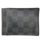 ルイヴィトン LOUIS VUITTON ダミエ ポルトフォイユ・パンス ダミエ グラフィット 二つ折り財布 小銭入れなし マネークリップ N61000