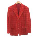 クリスチャンディオール Christian Dior テーラードジャケット ブレザー ウール 52 赤 レッド チェック柄 3B シングルブレスト /FF メンズ