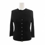  Jusglitty JUSGLITTY ансамбль ребра вязаный кардиган свитер 2 длинный рукав безрукавка чёрный черный /AE женский 