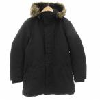 ユニクロ UNIQLO ダウンジャケット M ジップアップ フェイクファー フード 黒 ブラック /AE メンズ