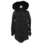 デュベティカ DUVETICA CAITLIN ダウンコート フォックスファー フード ひざ丈 ミドル 38 黒 ブラック /FF レディース