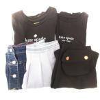 ケイトスペード KATE SPADE 5点セット スカート ワンピース Tシャツ 150 160 ロゴ ミニ 長袖 黒 ブラック グレー インディゴブルー /AE