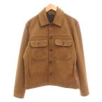 ショッピングzara ザラ ZARA フェイクスエード トラッカージャケット オーバーシャツ S 茶 ブラウン 長袖 レギュラーカラー フラップポケット /UO メンズ