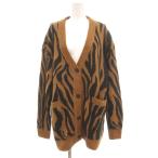 ショッピングzara 未使用品 ザラ ZARA タグ付き カーディガン S 茶 ブラウン アニマル柄 Vネック 長袖 /UO レディース