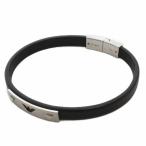  Emporio Armani EMPORIO ARMANI браслет Logo plate кожа чёрный черный серебряный цвет /GV женский 