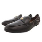トリーバーチ TORY BURCH ローファー ドライビングシューズ フラット ロゴ レザー 7.5 黒 ブラック /FF