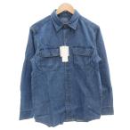 未使用品 ユニクロ UNIQLO JWANDERSON コラボ タグ付き 25SS デニムシャツ 長袖 レギュラーシルエット ロゴ S インディゴブルー