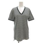 ドルチェ&ガッバーナ ドルガバ DOLCE&GABBANA Tシャツ カットソー 半袖 Vネック ボーダー 44 緑 グリーン 白 ホワイト /GV