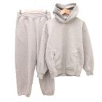 ユニクロ UNIQLO :C 25AW セットアップ スウェットオーバーサイズプルパーカ スウェットワイドパンツ M グレー /JS メンズ