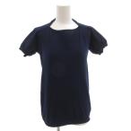 ミュウミュウ miumiu ニット カットソー 半袖 ナイロン 40 紺 ネイビー /FF レディース
