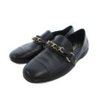 シャネル CHANEL チェーンローファー ココマーク レザー 36.5 ブラック G34417 /UO レディース