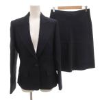 ショッピングフェラガモ サルヴァトーレフェラガモ Salvatore Ferragamo スーツ セットアップ ジャケット スカート シルク ひざ丈 38 紺 ネイビー /FF レディース