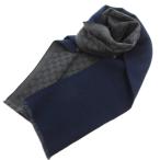  Gucci GUCCI muffler палантин GG рисунок бахрома bai цвет темно-синий серый /FF мужской 