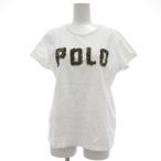 ポロ ラルフローレン POLO RALPH LAUREN Tシャツ 半袖 ロゴ スパンコール ビーズ 刺繍 L ホワイト /UO レディース