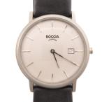 BOCCIA Titanium наручные часы 3547-01 кварц аналог календарь имеется titanium циферблат серый чёрный черный /TQ мужской 