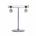 セリーヌ CELINE ピアス 両耳 フェイクパール ハート ゴールド色 白 ホワイト /AN41 ■OH レディース