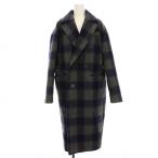  Moussy MOUSSY проверка Пальто Честерфилд 010BS430-1270 длинный шерсть .1 S серый темно-синий темно-синий /KU женский 