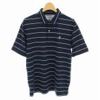 ポロ ラルフローレン POLO RALPH LAUREN ポロシャツ 半袖 ボーダー柄 ポニー刺繍 L 14-16 紺 ネイビー 水色 ライトブルー /YT キッズ