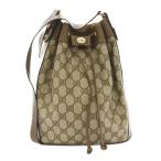 グッチ GUCCI ショルダーバッグ シェリーライン 巾着型 GG柄 オールドグッチ PVCレザー 茶 ブラウン 41.02.034 /YT ■OH ●D レディース