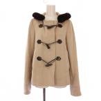  Harrods Harrods полупальто "даффл коут" короткий капот мех шерсть 1 бежевый /BM женский 