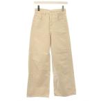 ショッピングzara ザラ ZARA デニム ワイドパンツ ジーンズ ジップフライ EUR34 ベージュ /TK レディース