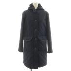  Macintosh MACKINTOSH стеганое пальто длинный длина капот с хлопком обратная сторона боа внешний 36 темно-синий темно-синий /AN50 женский 