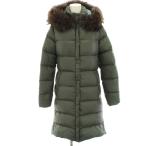 デュベティカ DUVETICA ダウンコート ナイロン ジップアップ ロング ラクーンファー フード 38 緑 グリーン MFG-1001R /HN