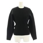 ショッピングzara ザラ ZARA ニットセーター 長袖 無地 ローゲージ ウエストシャーリング USA S 黒 ブラック 5536/012/800 /YT レディース