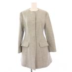 ショッピングMIUMIU ミュウミュウ miumiu ノーカラーコート アウター ミドル丈 ウール 40 グレー MS1027 /KH レディース