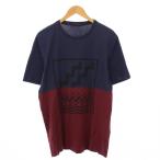 ショッピングVUITTON ルイヴィトン LOUIS VUITTON Tシャツ カットソー 半袖 プリント XL 紺 ボルドー RM162M JEZ HAY22W /KH メンズ