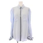 バーバリー ロンドン BURBERRY LONDON ボタンダウンシャツ ブラウス 長袖 リボン IT40 青 8031609 /KH レディース