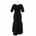 ショッピングzara ザラ ZARA  ワンピース ロング 半袖 シャーリング L 黒 /KH レディース