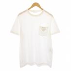 プラダ PRADA 20年製  Tシャツ カットソー 半袖 トライアングルワッペン XXL 白 UJN677 /KH メンズ