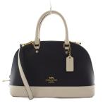 コーチ COACH Mini Sierra ハンドバッグ ショルダーバッグ 2way レザー バイカラー 紺 ネイビー 白 ホワイト F24589 /AN6 レディース