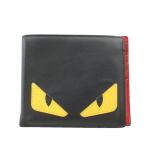フェンディ FENDI モンスターバグズアイ 財布 二つ折り レザー 黒 ブラック /AN5 ■OH メンズ