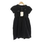  не использовался товар Bebe bebe One-piece детская одежда ( для девочки ) 140 чёрный короткий рукав оборка воротник лента /JP Kids 