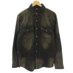 ショッピングハーレーダビッドソン ハーレーダビッドソン GENUINE MOTOR CLOTHES デニムシャツ カジュアルシャツ M ベージュ 黒 ブラック 長袖 胸ポケット付き