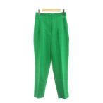  Zara ZARA высокий талия брюки XS зеленый зеленый одноцветный полный length /JP женский 