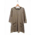 マリメッコ marimekko ワンピース ひざ丈 ボーダー 長袖 150 ベージュ 黒 キッズ /YS ☆CA☆キ11 レディース【中古】【ベクトル 古着】