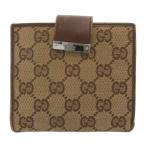 ショッピングgucci グッチ GUCCI 二つ折り財布 コンパクトウォレット Wホック GGキャンバス レザー ベージュ 茶 ブラウン /GV ■GY06 レディース