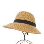 レイス lase 麦わら帽子 ストローハット つば広 バックリボン ベージュ  黒 ブラック /GV ■GY06 レディース