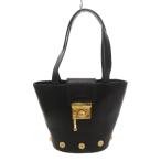 サルヴァトーレフェラガモ Salvatore Ferragamo ハンドバッグ ロゴ レザー 黒 ブラック /AE ■GY06 レディース