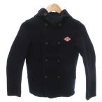 ダントン DANTON 美品 Pコート ウール 34 紺 ネイビー 長袖 ダブルブレスト フード付き JD-8245 /HW ■GY06 メンズ