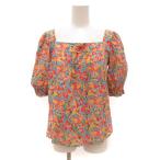 セリーヌ CELINE PARIS ブラウス カットソー 花がら 赤 レッド 黄 イエロー 青 ブルー /JS ■GY06 レディース