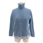 ルイヴィトン LOUIS VUITTON タートルネックセーター ニット ウール 長袖 レイヤードデザイン S ライトブルー /YJ ■GY06 レディース