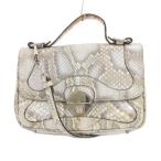 ジョルジオアルマーニ GIORGIO ARMANI 2WAY ハンドバッグ ショルダー パイソンレザー フラップ開閉 シルバーカラー /JS ■GY06